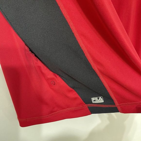 Fila Sport Men Size 2XL Short Sleeve Performance Tee Red And Black - Picture 16 of 16